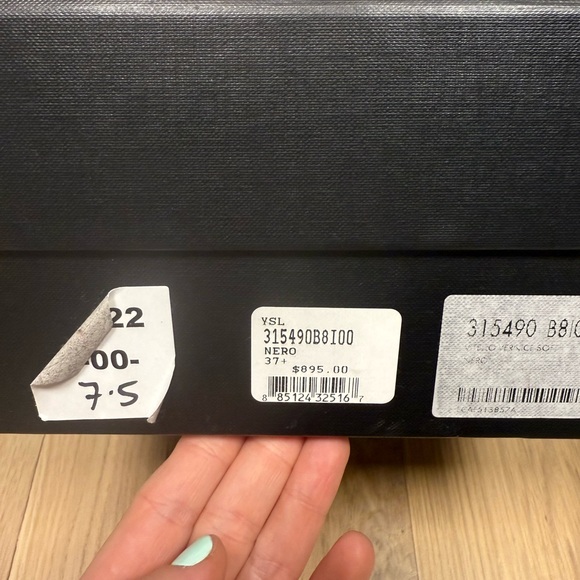 YSL sz 7.5 tribute black patent leather platform sandal - Picture 3 of 12